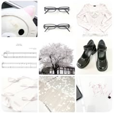 a collage of photos with various items including shoes, t - shirts and other things