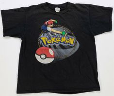 90s Sims 4 Cc, Pokémon Shirt, Pokemon Shirt Design, 90s Tops, Nintendo Shirts, Vintage Nintendo, Y2k Pokemon Shirt, Pokemon Shirt, 90s Anime Print Crew Neck T-shirt