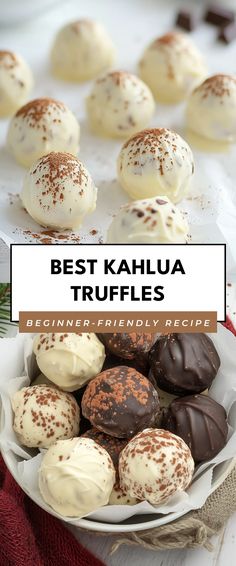 Image for Best Kahlua Truffles Raspberry White Chocolate Truffles, Edible Alcohol Treats, Kahlua Balls No Bake, Kaluah Recipes Desserts, Boozy Desserts Christmas, Fancy Baked Goods, Christmas Food Recipes Desserts, Liquor Truffles, Christmas Gift Treats