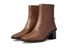 COACH Gabi Leather Bootie - Women's Boots : Saddle : Please Note: COACH items cannot be shipped to military addresses (APO or FPO) and addresses in Hawaii, the Virgin Islands, Guam or any other locations outside of the continental US. Move with ease donning the comfiest COACH Gabi Leather Bootie all day long and enjoy your dress up. Leather upper. Man-made leather lining and footbed. Pull-on style. Zippered closure. Ankle-length. Metallic brand logo on the zipper. Block heel. Pointed toe silhoue The Virgin Islands, Coach Boots, Virgin Islands, Leather Booties, Women's Boots, Ankle Length, Bootie, Leather Boots, Saddle