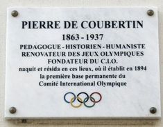 plaque describing the history of the olympic games