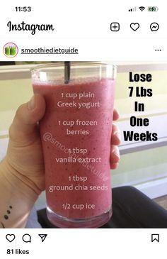 Healthy Diet Smoothies, Fruit Smoothie Recipes Healthy, Easy Healthy Smoothies, Smoothie Drink Recipes, Easy Smoothies, Healthy Smoothie