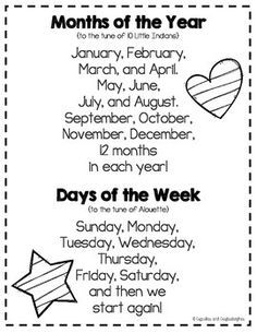 the months of the year with pictures and words on it to help students learn how to write