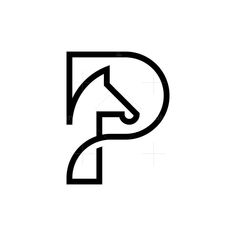 a black and white logo with the letter p in it's center, as well as an arrow