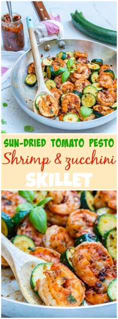 grilled shrimp and zucchini with sun dried tomato pesto on the side