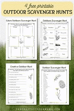 four free printable outdoor scavenger hunts