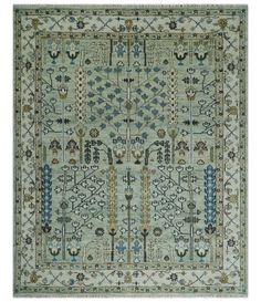 Antique Moss Green 5x8, 6x9, 8x10, 9x12, 10x14, 12x15 Wool Hand Knotted Traditional Ivory Vintage Persian Wool Area Rug | TRDCP663 - The Rug Decor Living Colors, Layered Rugs, Big Rugs, Area Rug Sizes, Hand Tufted Rugs, Tree Designs, Wool Area Rug, Green Rug, Moss Green