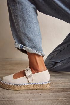 Surfside Mary Jane Espadrilles | Free People Luxury Casual Closed Toe Espadrilles, Rubber Sole Dress Shoes, Summer Shoes 2022 Trends, Affordable Summer Suede Flats, Affordable Women's Spring Espadrilles, Cute Walking Shoes Work, Spring Shoes Women 2022, Comfy Shoes For Travel Europe, Espidral Shoes