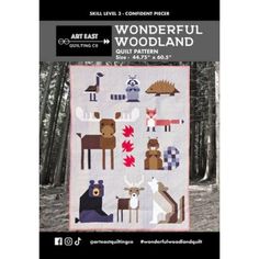 the book cover for wonderful woodland quilt pattern