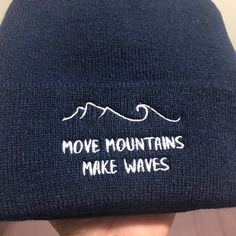 Student Gift Ideas, Embroidery Lessons, Bag Business, Make Waves, Student Gift, Sweat Shirts, Jeans Diy, Move Mountains, Winter Beanie