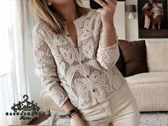 Elevate your wardrobe with our Long Sleeve Lace Sweater Top! 🌟 This stylish hollow blouse combines intricate lace details with a modern design for a standout look. 🌟 Elegant Lace Detailing: Features beautiful lace patterns that add a touch of sophistication and charm. 👚 Stylish Hollow Design: The hollow design enhances the sweater's fashion-forward appeal, making it perfect for both casual and dressier occasions. 💫 Long Sleeve Comfort: Designed with long sleeves for a comfortable fit that's ideal for cooler weather. 🎁 Perfect Gift Choice: A thoughtful gift for those who appreciate stylish and chic clothing. Upgrade your fashion collection with this versatile and elegant lace sweater top! 🌟👚 Size Notice: 📏 The size chart is smaller than the regular size. Please add 2-3 cm to your me Blouse Au Crochet, Crochet Cardigan Outfit, Chic Outerwear, Beige Crochet, Shirt Casual Style, Lace Sweater, Long Sleeve Knit Sweaters, Casual Lace, Casual Blouse