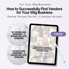 𝗘-𝗕𝗢𝗢𝗞 Are you starting or scaling your wig business and struggling to find reliable, high-quality vendors? Our eBook, How to Successfully Find Vendors for Your Wig Business, is designed to guide you through the critical steps of finding and vetting the best vendors to support your growing brand.  Learn how to navigate the complexities of supply chains, evaluate hair textures and grades, and establish strong communication and trust with international suppliers.  Whether you're just starting or looking to upgrade your current vendor relationships, this eBook provides the insights and tools you need to ensure long-term success in the competitive wig industry. Chapter 1: Introduction to Supply Chain and Vendors Chapter 2: Finding Quality That Matches Your Budget Chapter 3: Understanding Wig Business, Business For Beginners, Virgin Hair Vendors, Hair Vendors, Business Ebook, Double Drawn Hair, Hair Textures, Hair Vendor, Raw Hair