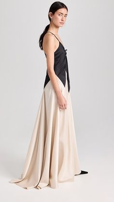 Rosie Assoulin V Gown | Shopbop Puff Sleeve Gown, Rosie Assoulin, Us Virgin Islands, Silk Gown, Pink Maxi Dress, Maxi Dress Blue, Silk Crepe, Healthcare Professionals, Black Fabric