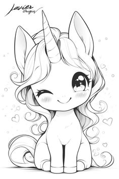 dibujo de un unicornio hermoso para colorear desenhos infantis Unicornio Cute, Character Outline, Manga Coloring Book, Abstract Coloring Pages, Unicorn Coloring Pages, Halloween Coloring Pages, Dessin Adorable