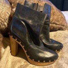 Nwot So Cute!!! And Comfortable As It Has Height On Front, Love Them! But Have Way To Much! And Need Money! Make Offer No Flaws! Michael Kors Casual Heels With Round Toe, Casual Michael Kors Heels With Round Toe, Ankle-high Heeled Boots With 4-inch Heel In Faux Leather, Michael Kors Chic High Heel Boots, Chic Michael Kors High Heel Boots, Ankle-high Faux Leather Heeled Boots With 4-inch Heel, Medium Width Patent Leather Ankle-high Heeled Boots, Ankle-high Leather Boots With Faux Fur Lining, Michael Kors Ankle-high Leather Boots