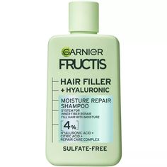 Garnier Fructis Hair Fillers Moisture Repair Shampoo For Curly Hair - 10.1 Fl Oz : Target Low Porosity Hair Regimen, Hair Filler, Curly To Straight Hair, Broken Bonds, Inner Transformation, Caring For Colored Hair, Anti Frizz Hair, Curl Shampoo, Garnier Fructis