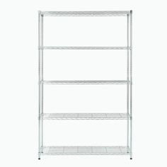 four tier shelving unit with wheels on each side and three shelves below the shelf