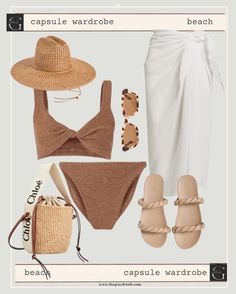 Neutral Resort Outfits, Jamaica Moodboard, Packing For Beach Vacation, Neutral Swimsuit, Outfit Plage, Black Swimsuit Outfit, One Piece Swimsuit Outfit, Miami Beach Outfits, Mix And Match Outfits