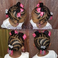 Toddler Braids With Beads Kid Hairstyles, Braids For Toddler Girls Black, Toddler Beaded Hairstyles For Kids, Toddler Girl Braid Styles With Beads, Toddler Braids With Beads, Kid Braid Styles With Beads, Toddler Cornrow Styles, Toddler Braid Styles