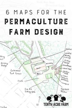 a map with the words, 6 maps for the permaculture farm design