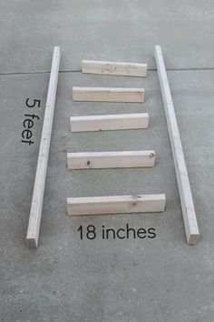 several pieces of wood laid out on the ground