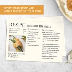 recipe card template with a photo of your dish