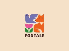 fox and bird logo design for foxtale