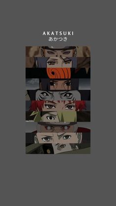 an anime poster with many different faces