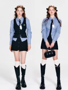 Kpop Vest Outfit, Kdrama Inspired Outfits, Kdrama Outfits, Korean Fashion Kpop Inspired Outfits, Japan Outfits, Korean Outfits Kpop, Korean Fashion Kpop, Everyday Fashion Outfits