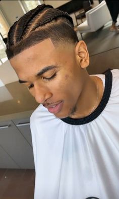 Men Braids Fade, Cornrows With Taper Men, Jalen Green Braids, Cornrow Hairstyles For Men Fade, Jalen Green Haircut, Jalen Green Hair, Mens Braided Hairstyles, Best Cornrow Hairstyles, Jalen Green