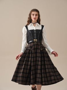 "Imagine strolling through a meadow, the soft wool gently swaying with each step. The skirt's graceful silhouette and delicate pattern evoke a sense of romance, transporting you back to a bygone era of refined charm. The premium wool material ensures you'll feel luxurious and warm, perfect for  tackling those trans-seasonal temperatures. And let's not forget the pockets - these hidden gems come as a delightful surprise, ensuring both style and functionality. Whether it's a day of work or play, slip this skirt on and be ready for whatever comes your way. 【Fabric】 Wool 87%, Elastane 13%. Fully lined. 【Length】 33 inches. 【Size】 *SIZE XS  waist: 26\"/ 66 cm *SIZE S  waist: 27\"/ 70 cm *SIZE M  waist: 29/ 75 cm *SIZE L waist: 31.5\" / 80 cm SIZE XL Waist: 33\"/ 85cm SIZE 2XL waist : 35\" / 90 c Midi Wool Skirt, Vintage Wool Skirt, Linen Camisole, Skirt Elegant, Handmade Skirts, Skirt Pockets, Winter Skirt, Elegant Skirt, Bygone Era