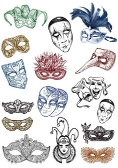 an image of various masks on a white background with the words it'd r168