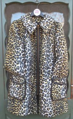 VTG 1960's LANE BRYANT FAUX LEOPARD FUR SWING COAT W/BLACK LEATHER DETAILS Stars Clothing, Favorite Movie, Time Period, Lane Bryant, If You Love, Cars Clothes