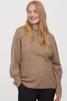 Beige Sweater, Wide Sleeves, Maternity Wear, Ribbed Sweater, Fashion Company, V Shape, Knit Sweater, Personal Style, Knitted Sweaters