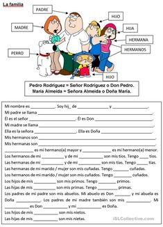 the spanish language worksheet for children to learn with pictures and words on it