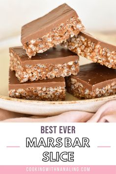 the best ever mars bar slice recipe on a plate