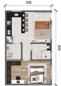 the floor plan for a small apartment