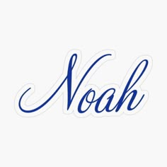 the word noah written in blue ink