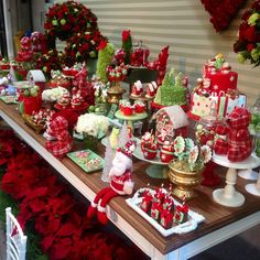 a table covered with lots of christmas treats