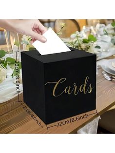 (1 Set/11pcs/1 Box+10 Cards) Gift Card Box With Black And White Gold Foil Design For Birthday Parties, Weddings, Bridal Showers, Graduations, Retirement Parties, Anniversary Celebrations. Can Also Be Used As Centerpiece And Party Decorations. Includes Gold Foil Designed Game And Suggestion Cards With Voting Box.,Christmas Black    Paper     Event & Party Supplies, size features are:Bust: ,Length: ,Sleeve Length: 21st Birthday Decorations Black And Gold, Gold And Black Graduation Party Decor, Black And White Bridal Shower Centerpieces, Black And White 50th Birthday Party Decoration, Party Favors For Men Birthday, Black Tie Graduation Party Ideas, Black White Gold Wedding Theme Decor, Black And Gold Table Decorations Classy, Black And Gold Birthday Centerpieces