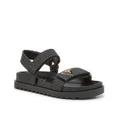 Guess-Fabrisa Sandal Keep it simple with the strappy style of the Fabrisa sandals from Guess. This classic pair features an intricate woven design with a charm that features the brand's logo. Dad Sandals, African Shoes, Chunky Sandals, Woven Design, Keep It Simple, Black Sandals, Logo Branding, Shoes Sandals, Sandals