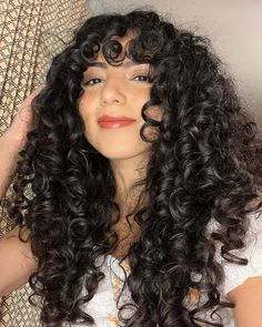 Bangs Black Women Curly, Wolf Cut Curly Hair 3a 3b, Wolf Cut Without Bangs, Round Curly Cut, Long Curly Cut, Curly Cut With Bangs, Curly Wolf Cut, 3b Curls