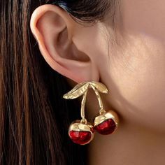 “Cherry Bomb” 18k Gold Plated Earrings. Comes With A Luxe Jewelry Pouch. Very Luxurious Statement Earrings. Red And Gold. Similar Styles: Anthropologie | Revolve | Anthro | Nordstrom | Bloomingdale’s | Luxe Jewelry | Shopbop | Net-A-Porter | Nasty Gal | Intermix | Free People Fp | Sacks Fifth Avenue | Neiman Marcus Red Chunky Jewelry, Gold Cherry Earrings, Elegant Cherry Colored Jewelry For Party, Cherry Party Jewelry For Pierced Ears, Elegant Cherry Drop Earrings, Cherry Colored Earrings Gift, Party Cherry Earrings, Cherry Dangle Earrings For Party, Cherry Color Dangle Earrings For Party