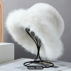 White Bucket Faux Fur Hat White Fur Accessories, Cute Winter Hats, Fluffy Bucket Hat, Winter Arc, Faux Fur Hat, Fur Accessories, Fur Hat, White Faux Fur, White Fur