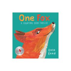 the book cover for one fox by kate read, with an illustration of a fox's head