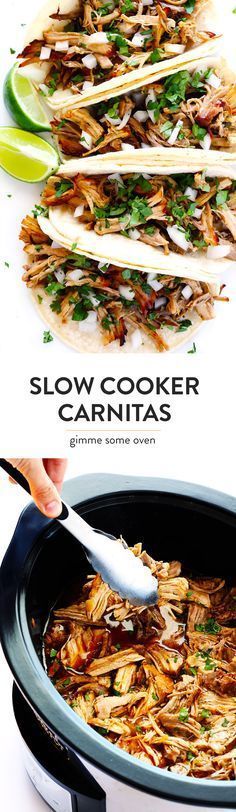 slow cooker carnitass with text overlay