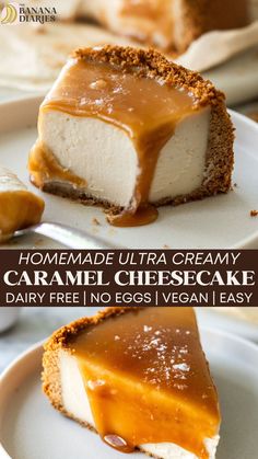 homemade ultra creamy caramel cheesecake with no eggs i vegan easy to make