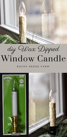 diy wax dipped window candle