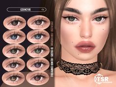 an image of some very pretty eyes with different colors and shapes on them for the simster