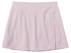 a women's tennis skirt with pleaing on the front and side, in light pink